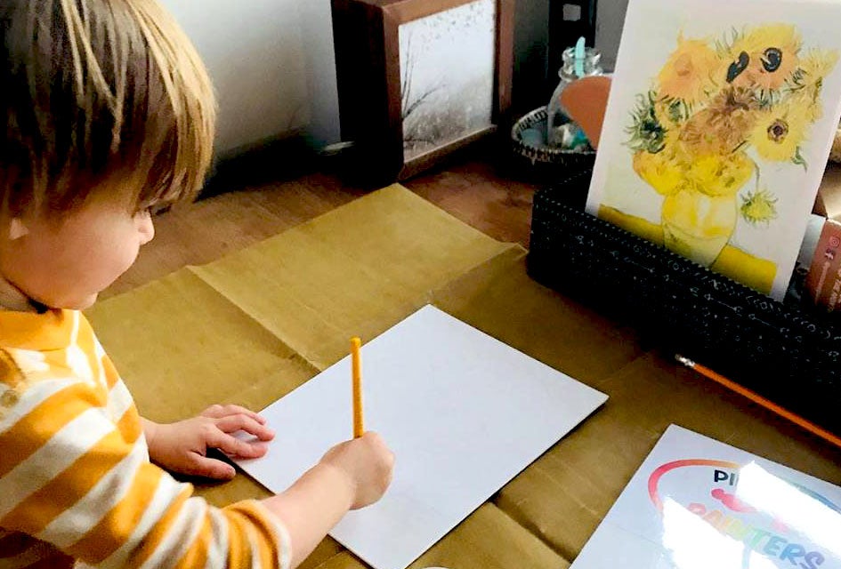 LI-Based Pint Size Painters Helps Kids Make a Masterpiece Create your own vision of van Gogh's sunflowers with a kit from Pint Size Painters. Photo by Amanda Moore