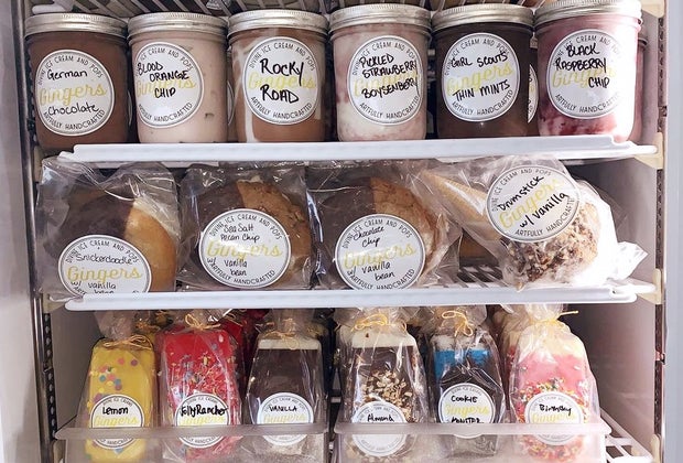 Ginger's Divine Ice Creams storefront near the Beverly Center: Goodies to go