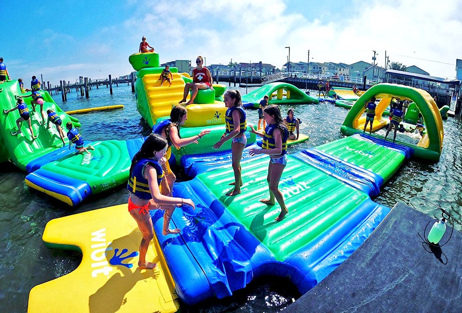 Inflatable Water Parks in New Jersey for Wet and Wild Summer Fun The Totally Tubular Aqua Park offers 8,500 square feet of fun in Ocean City. Photo courtesy of Totally Tubular