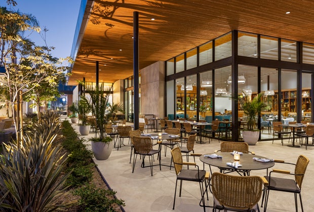 Dine indoors or out at ARLO restaurant at Town and Country Resort.