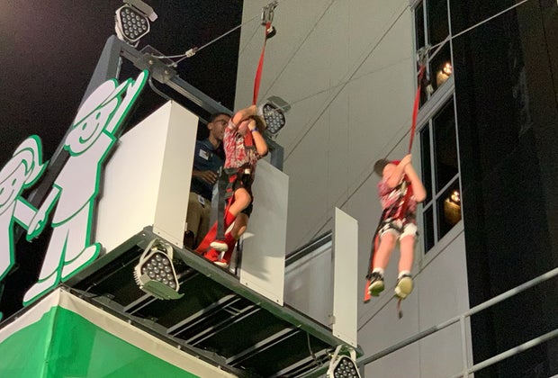 The Pop Flyer - a 100-foot zip line A Guide to Truist Park & The Battery Atlanta for Little Atlanta Braves Fans