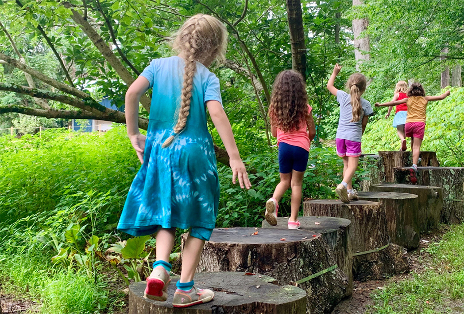 Kids can romp through the woods at Tyler Arboretum. Photo courtesy of the arboretum