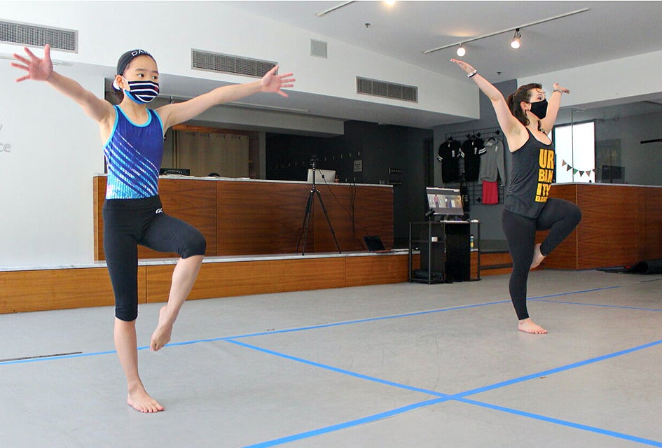 Safety measures include mask requirements and careful spacing of kids at Urbanity. Photo courtesy of Urbanity Dance