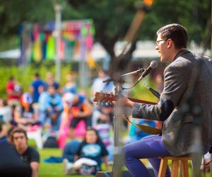 Sit outside and relax to an evening of acoustic music during Unplugged at Discovery Green./Photo courtesy of Katya Horner.