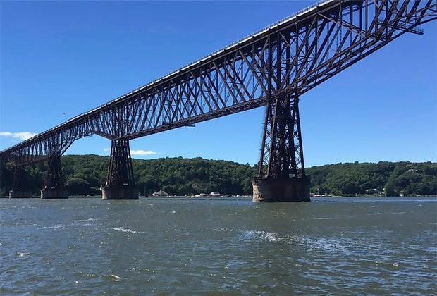 Wide shot Walkway over the Hudson