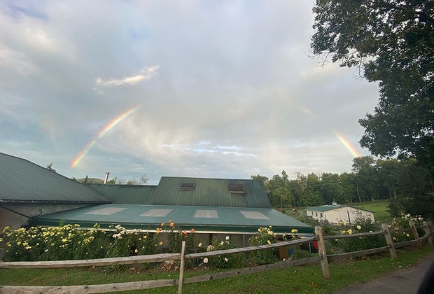 A rainbow rises over the scenic Warwick Valley Winery
