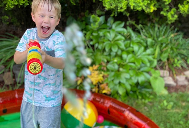 boy with water gun