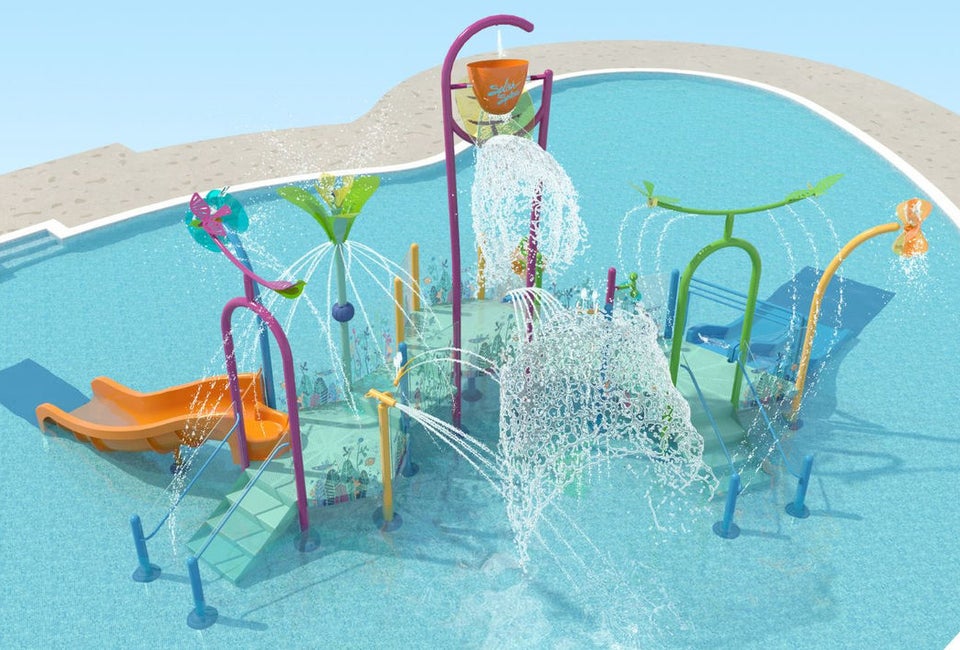 Splish Splash Water Park has a New Water Playground and a Sweet Preschool Pass An artist rendering of the new Stingray Bay water playground at Splish Splash Water Park.