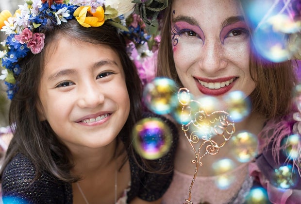 New York Renaissance Faire woman and girl dressed as fairies