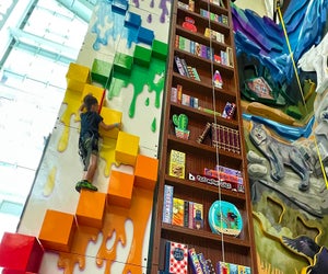 Palisade Center's Climbzone features themed rock walls as high as 40 feet. Photo courtesy of Climbzone.