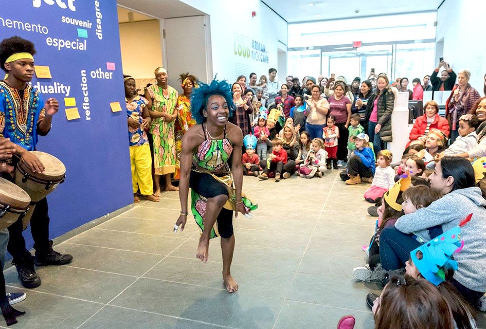 The Revelators dance troupe performs at the Yonkers Riverfront Library in celebration of Black History Month. Photo courtesy of the library