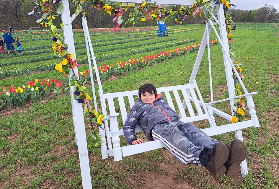 35 Spring Bucket List Ideas for Kids in Westchester and the Hudson Valley Enjoy a hayride to the tulip field at Kelder's Farm in Kerhonkson, where more than 600,000 tulips are planted. Photo by the author