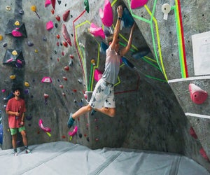 Your kids can literally climb the walls at The Rock Club. Photo courtesy of the club