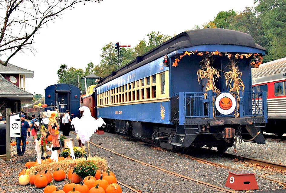 The Great Pumpkin Train and More Halloween Train Rides in New Jersey Join in the Halloween fun at the Whippany Railway Museum's Pumpkin Patch Train. Photo courtesy of the museum