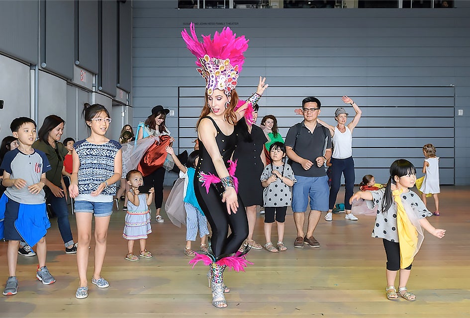 Weekend Fun: Family Fests, Sprinklers, Water Carnival, Free Picnics Kids learn to samba at the Whitney Museum's Family Day. Photo courtesy of the museum