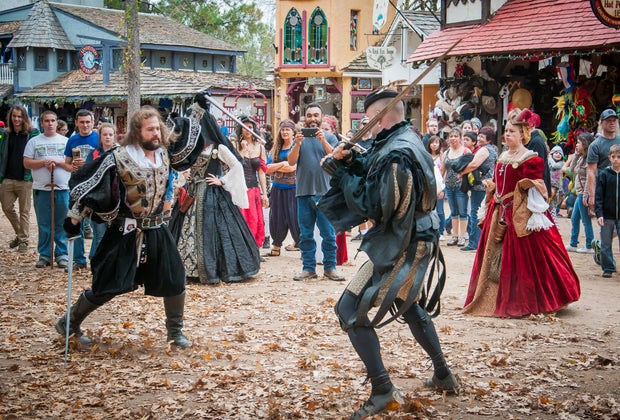 A sword fight at Texas Renaissance Festival.