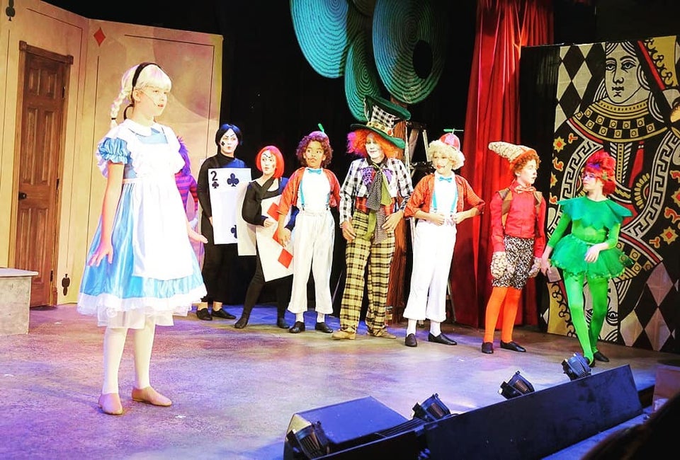 Little minds get curiouser and curiouser as they explore on stage. Photo courtesy Youth Academy of Dramatic Arts