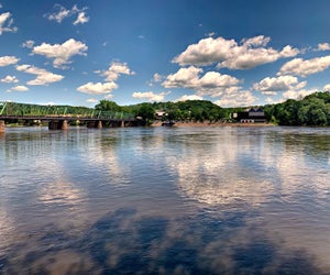 View from the riverwalk in downtown New Hope