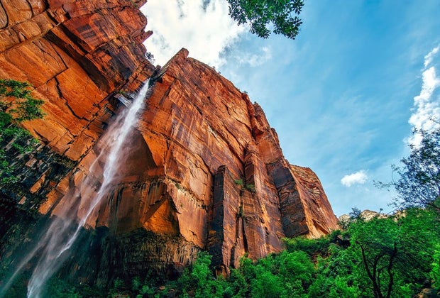 mountains, sky and waterfalls at Yosemite!