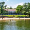 Lake Harmony, a gorgeous lake in the Poconos, is accessible from Split Rock Resort and other private rentals.