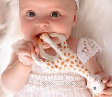 If you only put one chew toy on your registry, it should be Sophie the Giraffe. Photo courtesy of the Vulli Store on Amazon