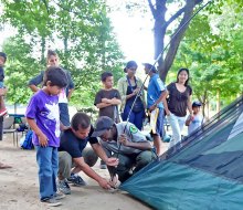 Urban Park Rangers bring tents (and set them up, too!) for family camping nights in NYC parks.