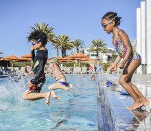 Dive in, the water is fine! So are the splash pad, beach playground, and cafe. Photo courtesy of the Annenberg Community Beach House
