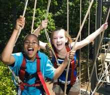 During certain times of the year, families can venture to Stone Mountain Park's SkyHike--an all-ages ropes adventure course.