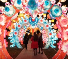 Witness interactive light swings, tunnels, and magical creatures composed of artisan lanterns at the Winter Lantern Festival. Photo courtesy of the festival via Fever