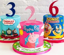 BCakeNY can customize a 6-inch round cake with your kid's favorite characters.