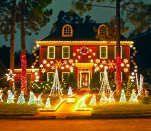 Beautiful neighborhood Christmas lights are all around Houston. Photo courtesy of the Franck's Christmas Light Show 