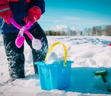 Dig out the beach toys and use them for playing with snow! 