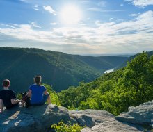 Take in the view of Cheat River Canyon from Raven Rock in Coopers Rock State Forest 