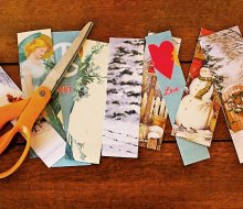 Upcycle holiday cards into giftable bookmarks.