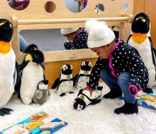 Get out of the cold and find indoor fun, like the Children's Room's Penguin Play Area at Waltham Public Library. Photo courtesy of the library