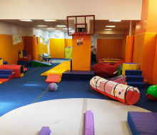 Kids have plenty of space to romp at Brooklearn, an innovative coworking spot in Brooklyn that offers drop-in childcare. 