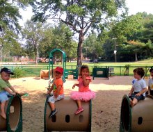 Newton's Cabot Tot Lot is one of many toddler-centric playgrounds in greater Boston.