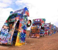 Stop at Cadillac Ranch near Amarillo for some cool photos on your roadtrip to the Texas Panhandle.