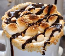 Cozy up to the Campfire Cocoa, one of the specialty hot chocolates at Caffé Portofino in Northport. Photo courtesy of Caffé Portofino