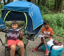 Camping at North-South Lake is an all-ages pleaser, with entertainment, safe room to roam, and creature comforts like bathrooms on-site.