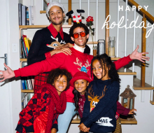 Put on a holiday sweater—ugly or not!—and strike a pose!