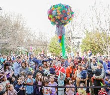 Come to the Rory Meyers Children's Adventure Garden at the Dallas Arboretum for a Noon Year's Eve ball drop, bubble dance party, and winter STEM activities. Photo courtesy of the arboretum