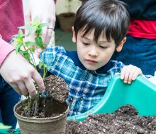 Kids are never too young to learn about Earth Day and protecting the planet. Photo by Ed Wondoloski, for Montgomery County Parks
