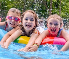 <i>Deer Mountain Day campers have a blast with swimming, sports, arts and outdoor adventure activities.</i>