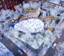 Domino Square is set to be a community hub and brings a new ice skating rink to Williamsburg this winter. Rendering courtesy of Two Trees Management