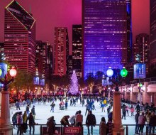 Ice skating is always a festive thing to do on Christmas Day. Photo courtesy of the  McCormick Tribune Ice Rink
