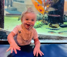 Little girl enjoying the aquarium. Photo by Kylie Williams 