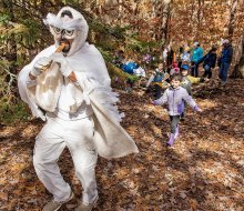 Follow your guide on the Enchanted Forest Trail at the Quogue Wildlife Refuge and meet whimsical, fun, and educational characters. Photo courtesy of the refuge 