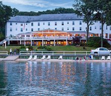 The waterfront Pridwin Hotel and Cottages offers a serene escape at its family-friendly hotel on Shelter Island. 