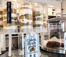 Cake push pops at Flowerbake by Angela are a beautiful and tasty treat. 